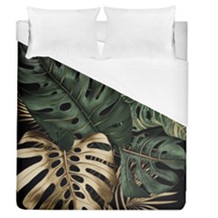 Tropical Leaves Foliage Monstera Nature Home Art Duvet Cover (queen Size)