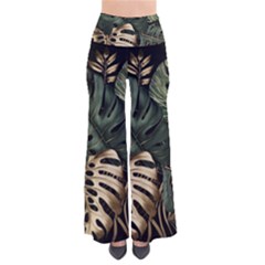 Tropical Leaves Foliage Monstera Nature Home Art So Vintage Palazzo Pants