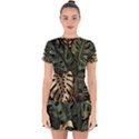 Tropical Leaves Foliage Monstera Nature Home Art Drop Hem Mini Chiffon Dress View1