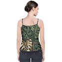 Tropical Leaves Foliage Monstera Nature Home Art Velvet Spaghetti Strap Top View2