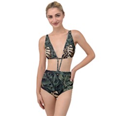 Tropical Leaves Foliage Monstera Nature Home Art Tied Up Two Piece Swimsuit by Jancukart