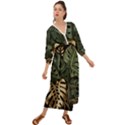 Tropical Leaves Foliage Monstera Nature Home Art Grecian Style  Maxi Dress View1