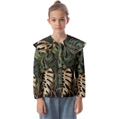 Tropical Leaves Foliage Monstera Nature Home Art Kids  Peter Pan Collar Blouse