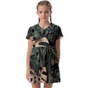 Tropical Leaves Foliage Monstera Nature Home Art Kids  Asymmetric Collar Dress View1