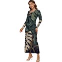 Tropical Leaves Foliage Monstera Nature Home Art Long Sleeve Longline Maxi Dress View2