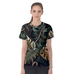 Tropical Leaves Foliage Monstera Nature Home Pattern Women s Cotton Tee