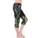 Tropical Leaves Foliage Monstera Nature Home Pattern Capri Leggings  View4