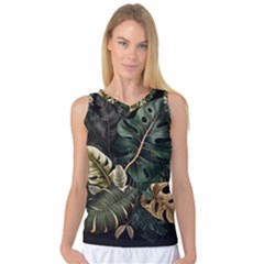 Tropical Leaves Foliage Monstera Nature Home Pattern Women s Basketball Tank Top