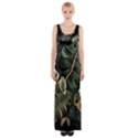 Tropical Leaves Foliage Monstera Nature Home Pattern Thigh Split Maxi Dress View1