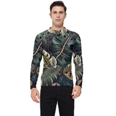 Tropical Leaves Foliage Monstera Nature Home Pattern Men s Long Sleeve Rash Guard by Jancukart