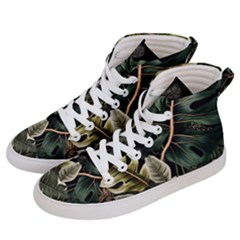 Tropical Leaves Foliage Monstera Nature Home Pattern Men s Hi-top Skate Sneakers