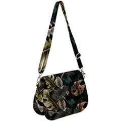 Tropical Leaves Foliage Monstera Nature Home Pattern Saddle Handbag