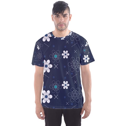 Flowers Pattern Pattern Flower Texture Men s Sport Mesh Tee by Jancukart