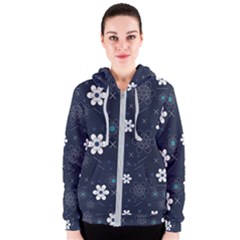 Flowers Pattern Pattern Flower Texture Women s Zipper Hoodie by Jancukart