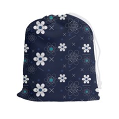 Flowers Pattern Pattern Flower Texture Drawstring Pouch (2xl)