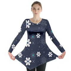 Flowers Pattern Pattern Flower Texture Long Sleeve Tunic 