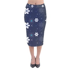 Flowers Pattern Pattern Flower Texture Velvet Midi Pencil Skirt