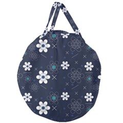 Flowers Pattern Pattern Flower Texture Giant Round Zipper Tote