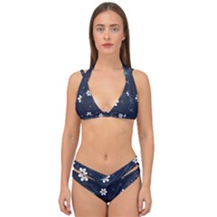 Flowers Pattern Pattern Flower Texture Double Strap Halter Bikini Set