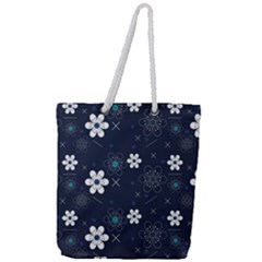 Flowers Pattern Pattern Flower Texture Full Print Rope Handle Tote (large) by Jancukart