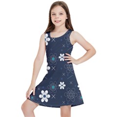 Flowers Pattern Pattern Flower Texture Kids  Lightweight Sleeveless Dress by Jancukart