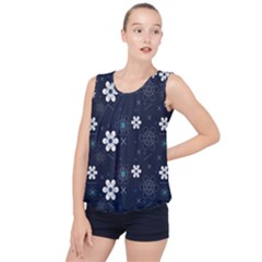 Flowers Pattern Pattern Flower Texture Bubble Hem Chiffon Tank Top