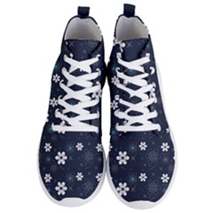 Flowers Pattern Pattern Flower Texture Men s Lightweight High Top Sneakers