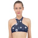 Flowers Pattern Pattern Flower Texture High Neck Bikini Top View1