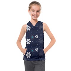 Flowers Pattern Pattern Flower Texture Kids  Sleeveless Hoodie by Jancukart