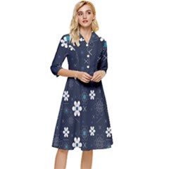 Flowers Pattern Pattern Flower Texture Classy Knee Length Dress