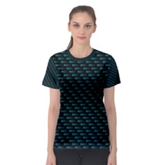 Lines Pattern Texture Stripes Particles Modern Women s Sport Mesh Tee