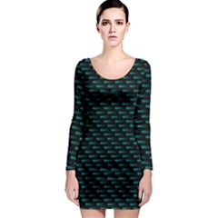 Lines Pattern Texture Stripes Particles Modern Long Sleeve Bodycon Dress