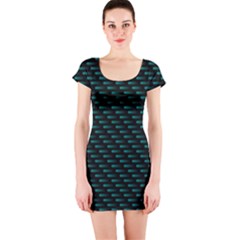 Lines Pattern Texture Stripes Particles Modern Short Sleeve Bodycon Dress