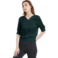 Lines Pattern Texture Stripes Particles Modern Quarter Sleeve Blouse