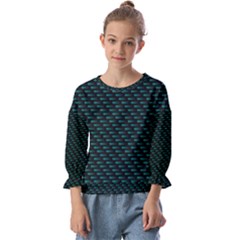 Lines Pattern Texture Stripes Particles Modern Kids  Cuff Sleeve Top