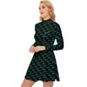 Lines Pattern Texture Stripes Particles Modern Long Sleeve Velour Longline Dress View2