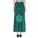 Circuit Hexagonal Geometric Pattern Background Green Full Length Maxi Skirt View2