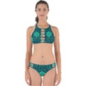 Circuit Hexagonal Geometric Pattern Background Green Perfectly Cut Out Bikini Set View1