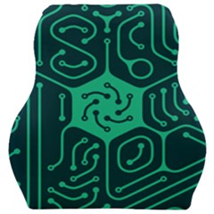 Circuit Hexagonal Geometric Pattern Background Green Car Seat Velour Cushion 