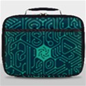 Circuit Hexagonal Geometric Pattern Background Green Full Print Lunch Bag View1