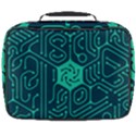 Circuit Hexagonal Geometric Pattern Background Green Full Print Lunch Bag View2