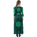 Circuit Hexagonal Geometric Pattern Background Green Button Up Boho Maxi Dress View2