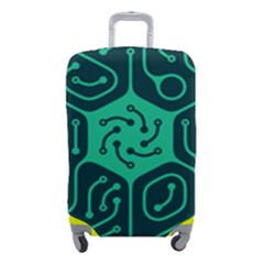 Circuit Hexagonal Geometric Pattern Background Green Luggage Cover (small) by Jancukart