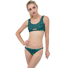 Circuit Hexagonal Geometric Pattern Background Green The Little Details Bikini Set