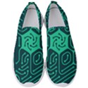 Circuit Hexagonal Geometric Pattern Background Green Men s Slip On Sneakers View1