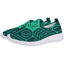 Circuit Hexagonal Geometric Pattern Background Green Men s Slip On Sneakers View2