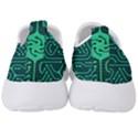 Circuit Hexagonal Geometric Pattern Background Green Men s Slip On Sneakers View4