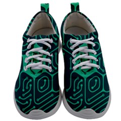 Circuit Hexagonal Geometric Pattern Background Green Mens Athletic Shoes