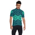 Circuit Hexagonal Geometric Pattern Background Green Men s Short Sleeve Cycling Jersey View3