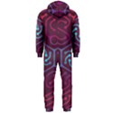 Circuit Hexagonal Geometric Pattern Background Purple Hooded Jumpsuit (Men) View2